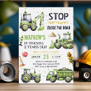 Search for stop the traffic birthday invitations Trucks
