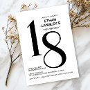Search for black and white 18th birthday invitations Simple