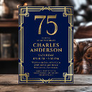 Search for blue 75th birthday invitations Simple