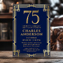 Search for mens 75th birthday invitations Gold