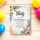 Search for watercolor 30th birthday invitations Boho