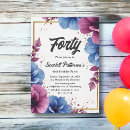 Search for blue flowers birthday invitations Botanical