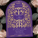 Search for royal purple gold wedding invitations Elegant
