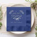 Search for blue and silver napkins Typography