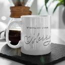 Search for silver and white mugs Merry christmas