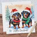 Search for funny dachshund christmas cards Watercolor