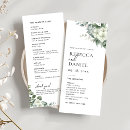 Search for eucalyptus wedding programs Green and white