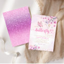 Search for pink and purple butterfly baby shower invitations A little butterfly
