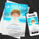 Search for angel baby boy shower invitations Heaven sent