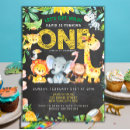 Search for jungle 1st birthday invitations Wild one boy