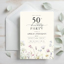 Search for pretty 50th birthday invitations Watercolor