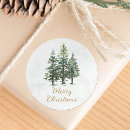 Search for trees in winter stickers Merry christmas