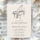 Search for piano concert invitations Black and white