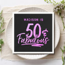Search for 50th purple napkins 50 years old