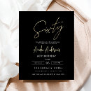Search for old birthday invitations Black and gold