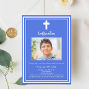 Search for blue confirmation invitations Blue and white