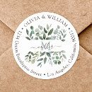 Search for round address labels weddings Sage green
