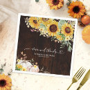 Search for sunflower wedding napkins Rustic