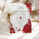 Search for red and silver invitations Mis quince anos