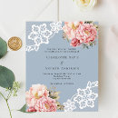 Search for floral lace invitations Dusty blue