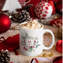 Search for christmas monogram mugs Greenery