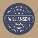 Search for round return address labels Modern