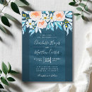 Search for navy blue watercolor wedding invitations Foliage