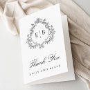 Search for monogram crest thank you cards Simple