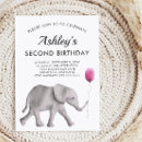 Search for pink elephant 1st birthday invitations Animal