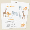 Search for cute safari animals invitations Watercolor