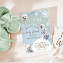 Search for arctic animals baby shower invitations Polar bear