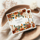 Search for floral wedding napkins Burnt orange
