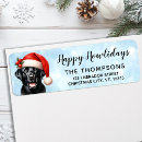 Search for black lab dog return address labels Santa