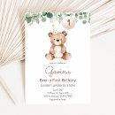 Search for teddy bear birthday invitations Greenery
