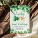 Search for lucky one 1st birthday invitations St patricks day birthday
