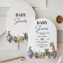 Search for pink safari baby shower invitations Modern
