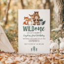 Search for wild one woodland birthday invitations Boy