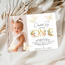 Search for pink and gold 1st birthday invitations Blush floral