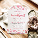 Search for a little sweetheart is on the way baby shower invitations Pink and red