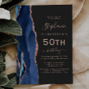 Search for rose gold and navy blue birthday invitations Elegant
