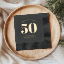 Search for cheers to 50 years napkins Black and gold