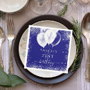 Search for blue and silver napkins For her