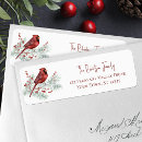 Search for birds on a branch return address labels Snow
