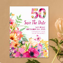 Search for 50th birthday save the date postcards 50 years old