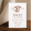 Search for holy cow 1st birthday invitations Floral
