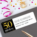 Search for black glitter return address labels 50 and fabulous