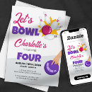 Search for cute bowling invitations Colourful