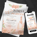 Search for petals and prosecco bridal shower invitations Elegant modern