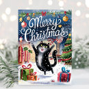 Search for funny black christmas cards Cat