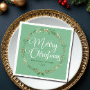Search for green christmas party napkins Pretty